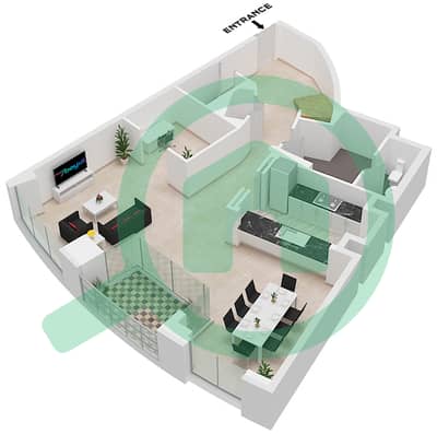 Al Habtoor Business Tower - 3 Bedroom Townhouse Type TH4 FLOOR 2-4 Floor plan