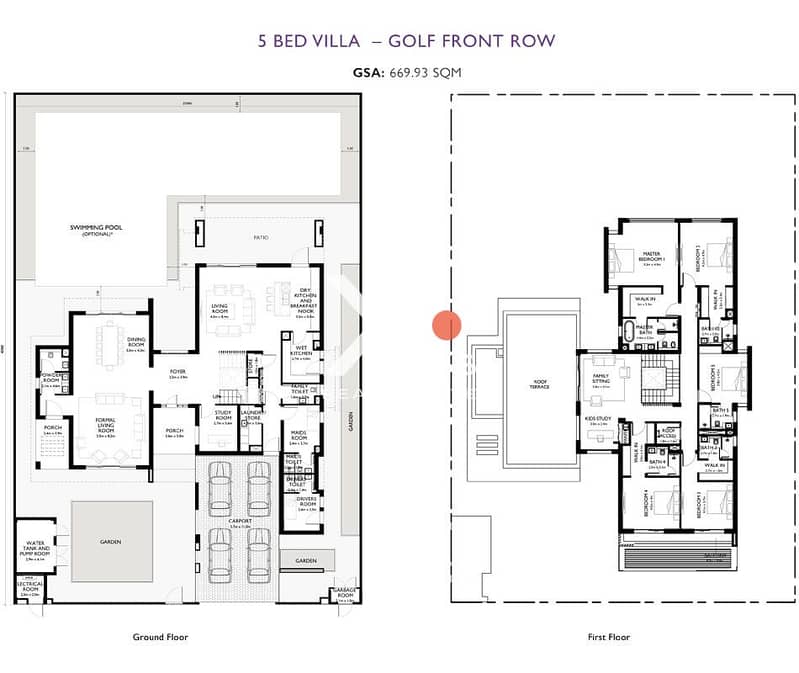 11 Yas Acres 5 Bedroom Villa Floor Plan - Golf Front Row. jpg
