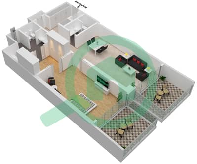 FIVE Palm Jumeirah - 1 Bed Apartments Type A Floor plan