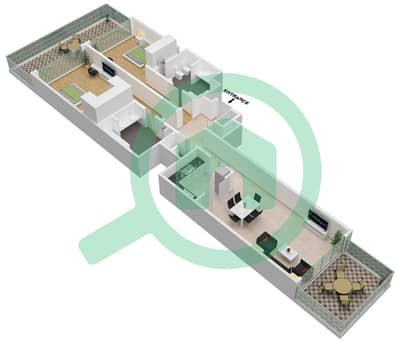 FIVE Palm Jumeirah - 2 Bed Apartments Type B Floor plan