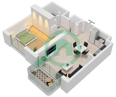 Symphony on the Park - 1 Bedroom Apartment Type A Floor plan