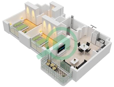 Symphony on the Park - 2 Bedroom Apartment Type B Floor plan