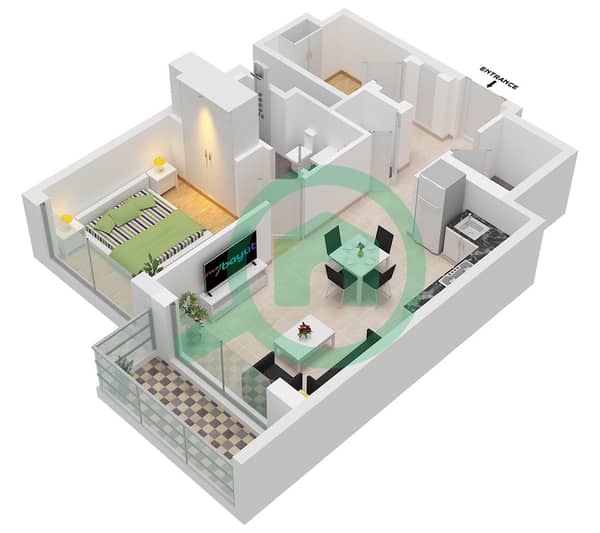 Type A Unit 3 Floor 8-17,21-29,33-42,46-55