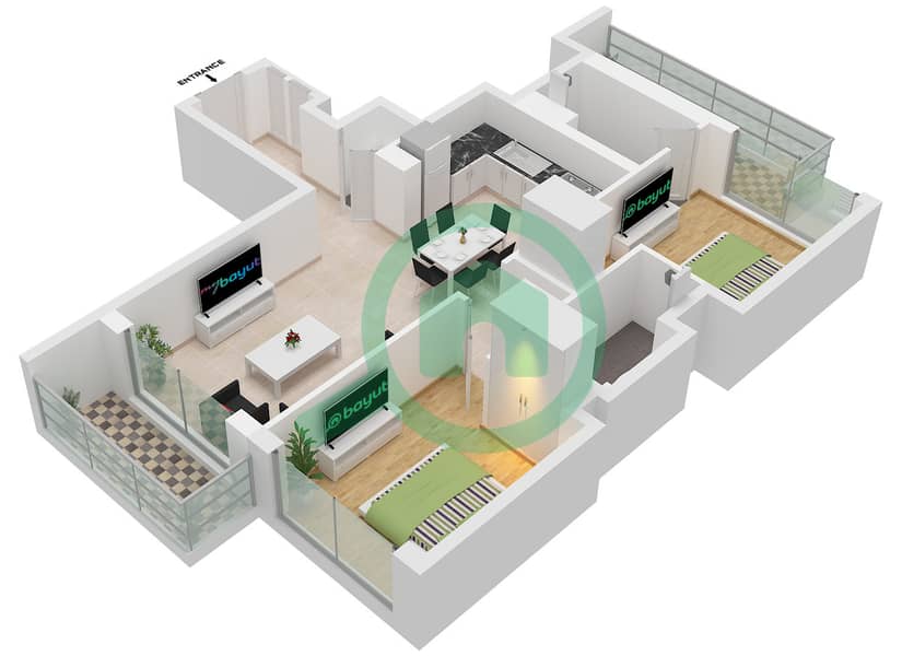 340 Riverside Crescent - 2 Bedroom Apartment Type/unit A/UNIT 6 FLOOR 8-17,21-29 Floor plan Type A Unit 6 Floor 8-17,21-29,33-42,46-55 interactive3D