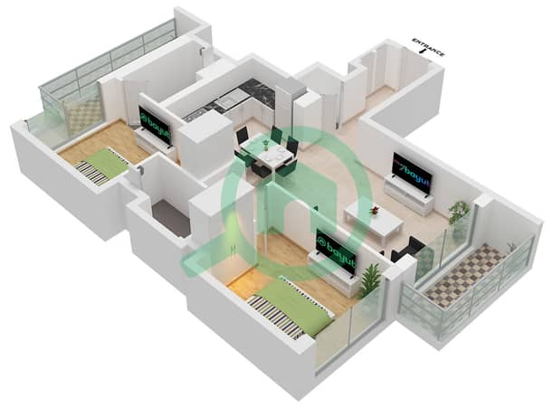 Type A (Variant 1) Unit 12 Floor 8-17,21-29,33-42,46-55