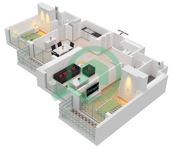 Type B Unit 11 Floor 8-16,21-29,33-41,46-55