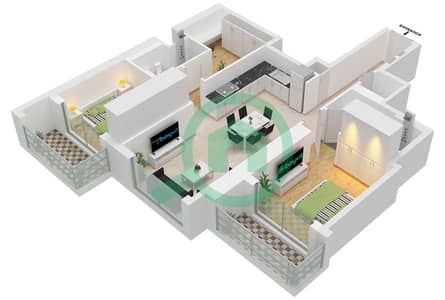 340 Риверсайд Кресцент - Апартамент 2 Cпальни планировка Тип/мера A/UNIT 8 FLOOR 8-16,21-29
