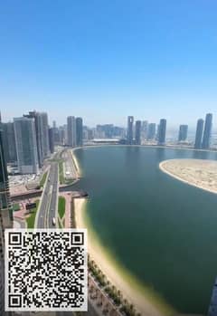 للبيع شقة فخمة تشطيب سوبر ديلوكس بالشارقة منطقة الخان برج الشهد موقع مميز اطلالة كاملة علي بحر الخان