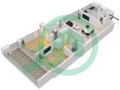 المخططات الطابقية لتصميم الوحدة 3 FLOOR 1-11 شقة 2 غرفة نوم - AG سنترال