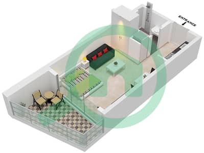 المخططات الطابقية لتصميم الوحدة 6,9 FLOOR 1-11 شقة استوديو - AG سنترال