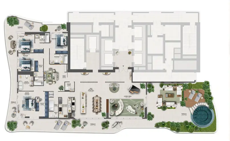 4 BR floor plan