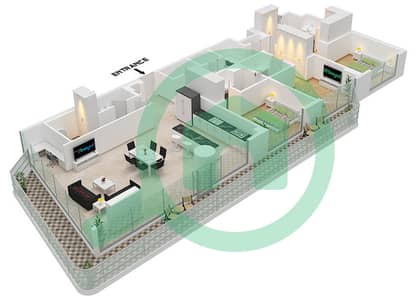 The Source - 3 Bed Apartments Type B Floor plan