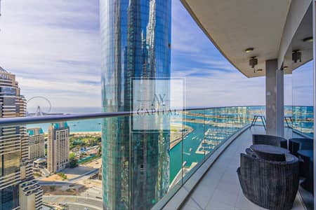 2 Bedroom Flat for Rent in Dubai Marina, Dubai - Corner Unit | Sea And Marina View | Big Layout