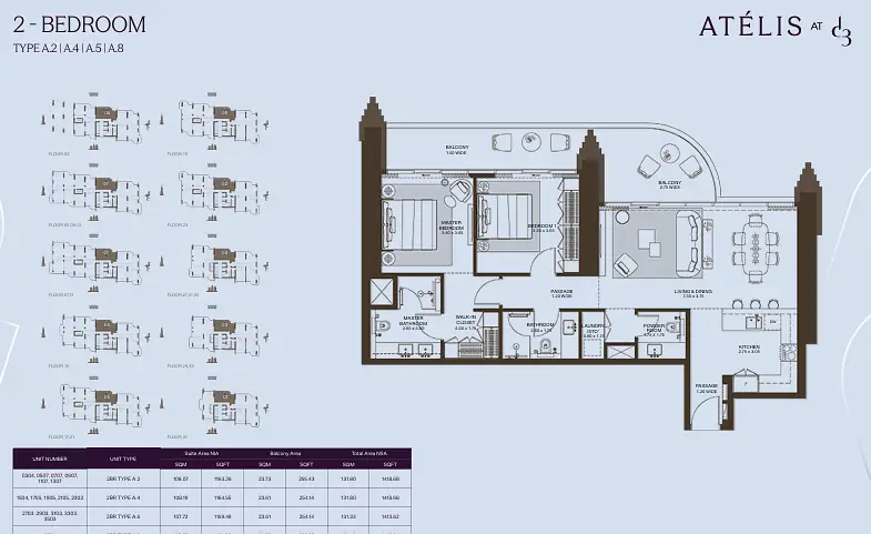 2 BR floor plan