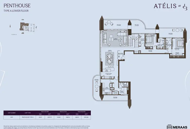 5 BR floor plan