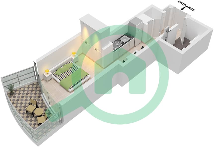 Altitude de GRISOGONO - Studio Apartment Type A1-A6 FLOOR 2 Floor plan Type A1,A2,A3,A4,A5,A6 ,Floor 2 interactive3D