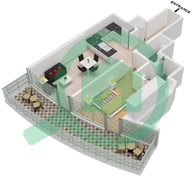Altitude de GRISOGONO - 1 Bedroom Apartment Type A1 FLOOR 2 Floor plan Type A1, Floor 2 interactive3D