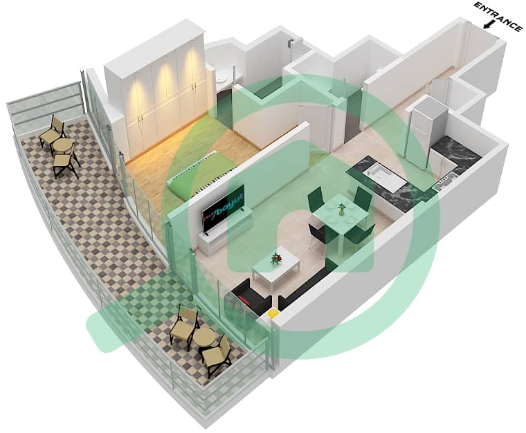 Altitude de GRISOGONO - 1 Bedroom Apartment Type A1-M FLOOR 2 Floor plan Type A1-M, Floor 2 interactive3D