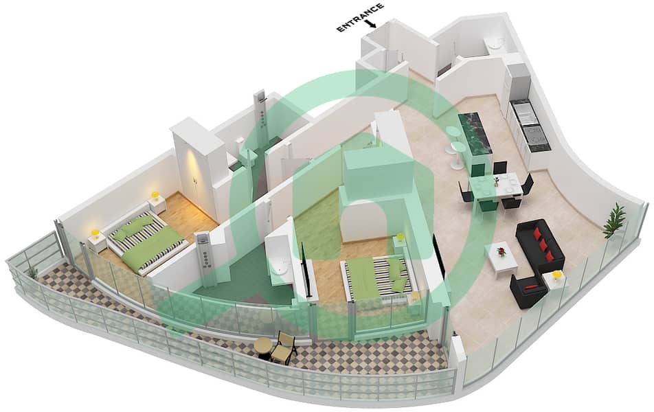 Altitude de GRISOGONO - 2 Bedroom Apartment Type A1-A6 FLOOR 2 Floor plan Type A1A2,A3,A4,A5,A6, Floor 2 interactive3D