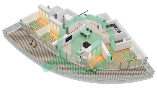 Altitude de GRISOGONO - 3 Bedroom Apartment Type A1-M FLOOR 34-35 Floor plan