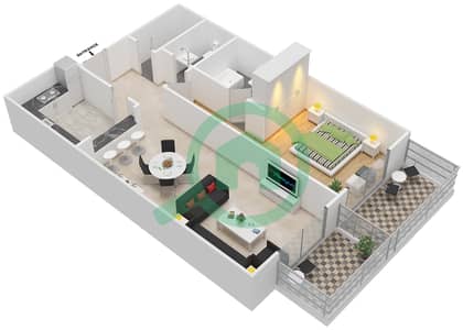 Plazzo Residence - 1 Bedroom Apartment Type 20 Floor plan Plazzo Residence - 1 Bedroom Apartment Type 20 Floor plan