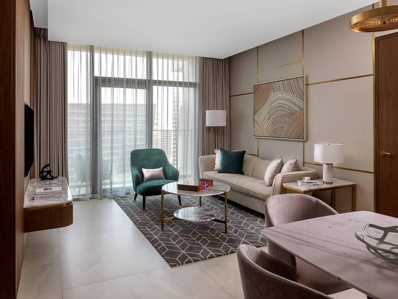 4 One Bedroom City View Living Room. jpg