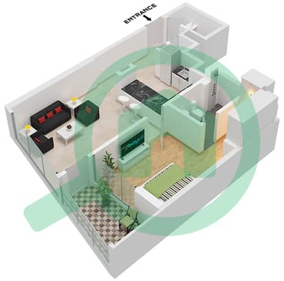 Waves Grande - 1 Bedroom Apartment Type B Floor plan