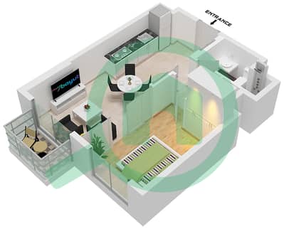 Collective 2.0 Tower B - 1 Bedroom Apartment Unit 4,5,6,7 FLOOR 1-18 Floor plan