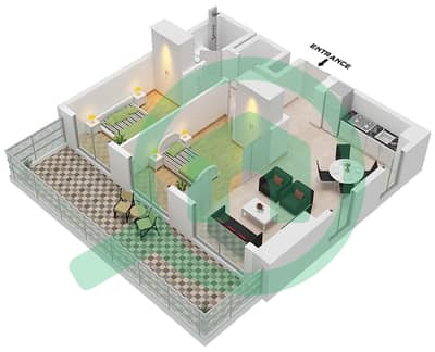 Collective 2.0 Tower B - 2 Bedroom Apartment Unit 2 FLOOR 1 Floor plan