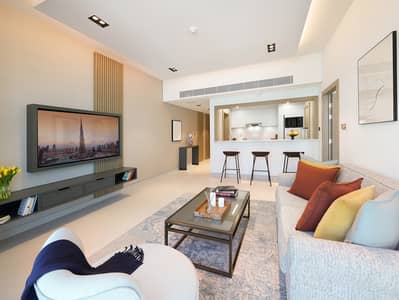 朱美拉棕榈岛， 迪拜 1 卧室公寓待租 - CMTP-One-Bedroom-Type-B-Living-open-plan. jpg