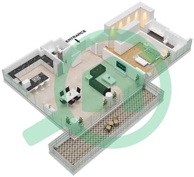 Ashjar E2 - 1 Bedroom Apartment Unit 3 FLOOR 1 Floor plan