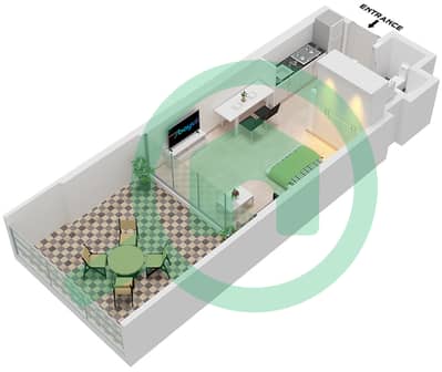 Binghatti Starlight - Studio Apartment Type 7 Floor plan