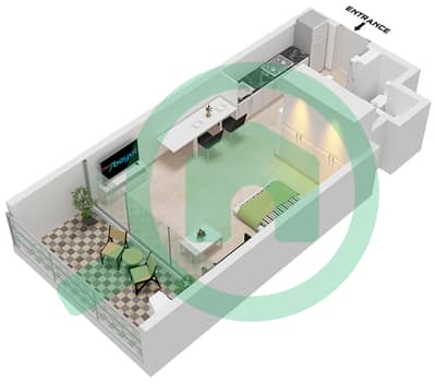 Binghatti Starlight - Studio Apartment Type 2 Floor plan