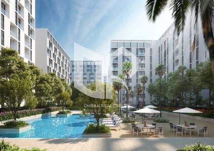 姆瓦伊莱社区， 夏尔迦 2 卧室公寓待售 - swimming-pool-render-almamsha-raseel-1536x1087. jpg