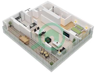 Rixos Dubai Islands Hotel & Residences - 1 Bedroom Apartment Type A Floor plan