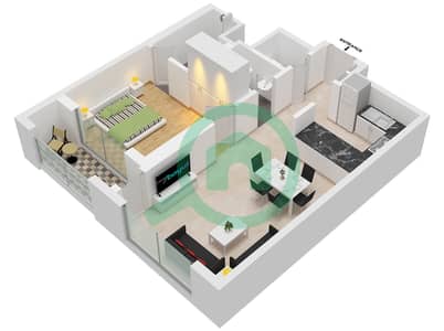 Creek Vistas Grande - 1 Bedroom Apartment Type/unit A / UNIT 03 FLOOR 8-22 Floor plan