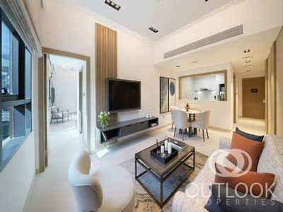 朱美拉棕榈岛， 迪拜 1 卧室单位待租 - CMTP-One-Bedroom-Type-C-Living-room-kitchen. jpg