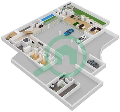 المخططات الطابقية لتصميم النموذج SHORE فیلا 7 غرف نوم - جزيرة لاناي