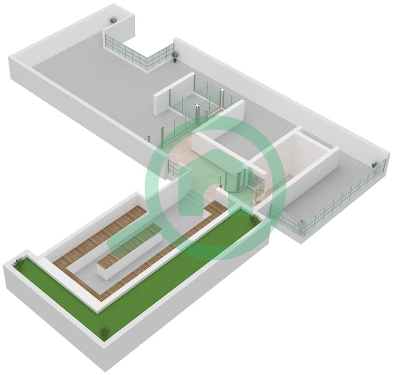 المخططات الطابقية لتصميم النموذج EDGE (EXTENED LIVING) فیلا 7 غرف نوم - جزيرة لاناي Roof Floor interactive3D