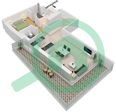 Continental Tower - 1 Bed Apartments Type S Floor plan