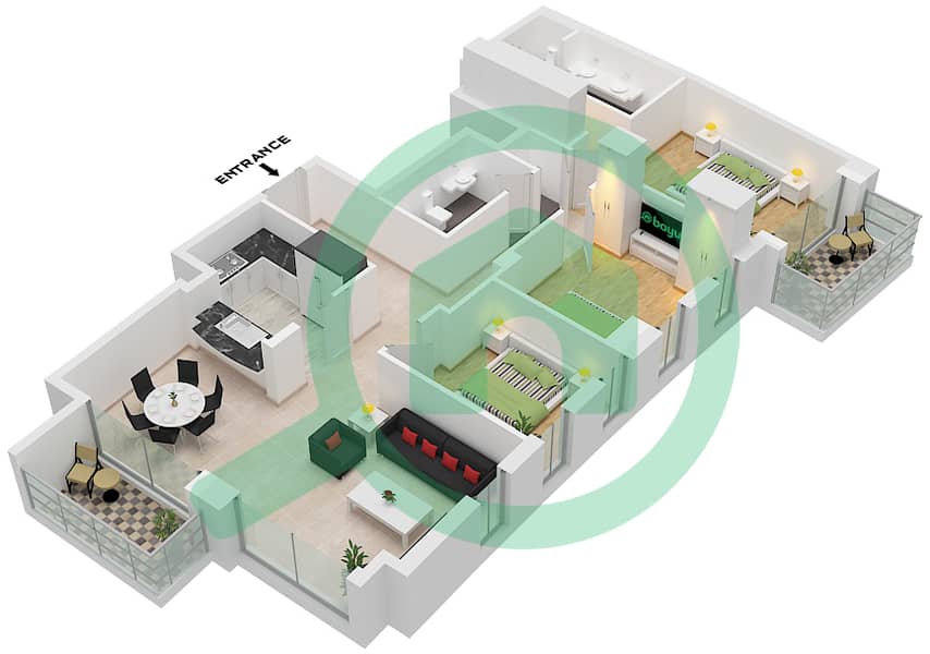Standpoint Tower 1 - 3 Bedroom Apartment Suite 9 FLOOR 6-24 Floor plan Suite 9 Floor 6-24 interactive3D