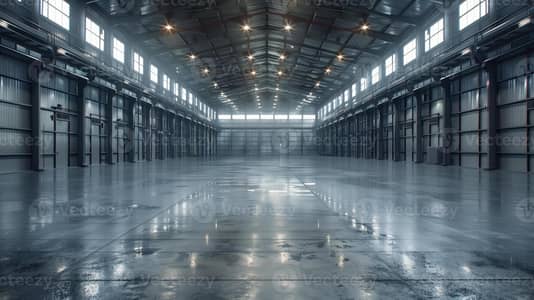 مستودع  للبيع في الجرف، عجمان - spacious-industrial-building-interior-with-concrete-floor-and-bright-lighting-photo. jpeg