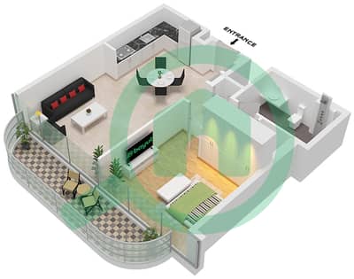 Тауэр 1 - Апартамент 1 Спальня планировка Единица измерения 8 FLOOR 4-28,31-49 Тауэр 1 - Апартамент 1 Спальня планировка Единица измерения 8 FLOOR 4-28,31-49