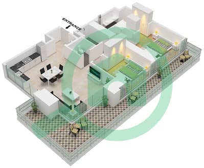 Тауэр 2 - Апартамент 2 Cпальни планировка Единица измерения 1 PODIUM FLOOR 3 Тауэр 2 - Апартамент 2 Cпальни планировка Единица измерения 1 PODIUM FLOOR 3
