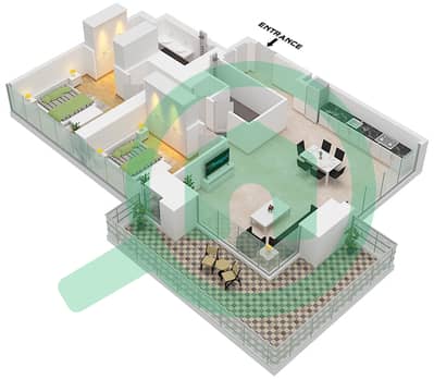 Тауэр 2 - Апартамент 2 Cпальни планировка Единица измерения 4 FLOOR 4-28,31-47 Тауэр 2 - Апартамент 2 Cпальни планировка Единица измерения 4 FLOOR 4-28,31-47