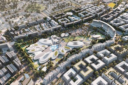 2 Cпальни Апартаменты Продажа в Альжада, Шарджа - Aljada Central hub closeup view. jpg