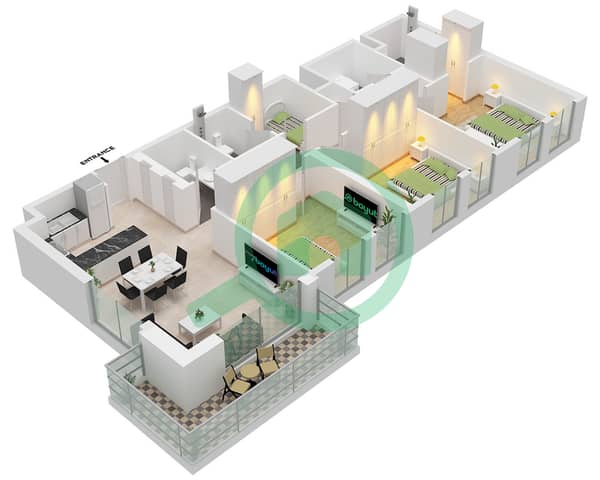 Type A Unit 3 Floor 2-9