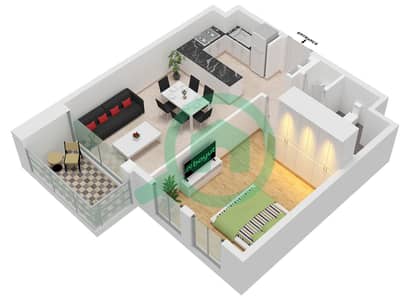 Rehan Residence - 1 Bedroom Apartment Type/unit B / UNIT 10 FLOOR 1-9 Floor plan Rehan Residence - 1 Bedroom Apartment Type/unit B / UNIT 10 FLOOR 1-9 Floor plan