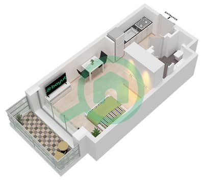 Rehan Residence - Studio Apartment Type/unit B / UNIT 13,16 FLOOR 1-9 Floor plan