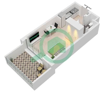 Rehan Residence - Studio Apartment Type/unit C / UNIT 16 FLOOR 1 Floor plan